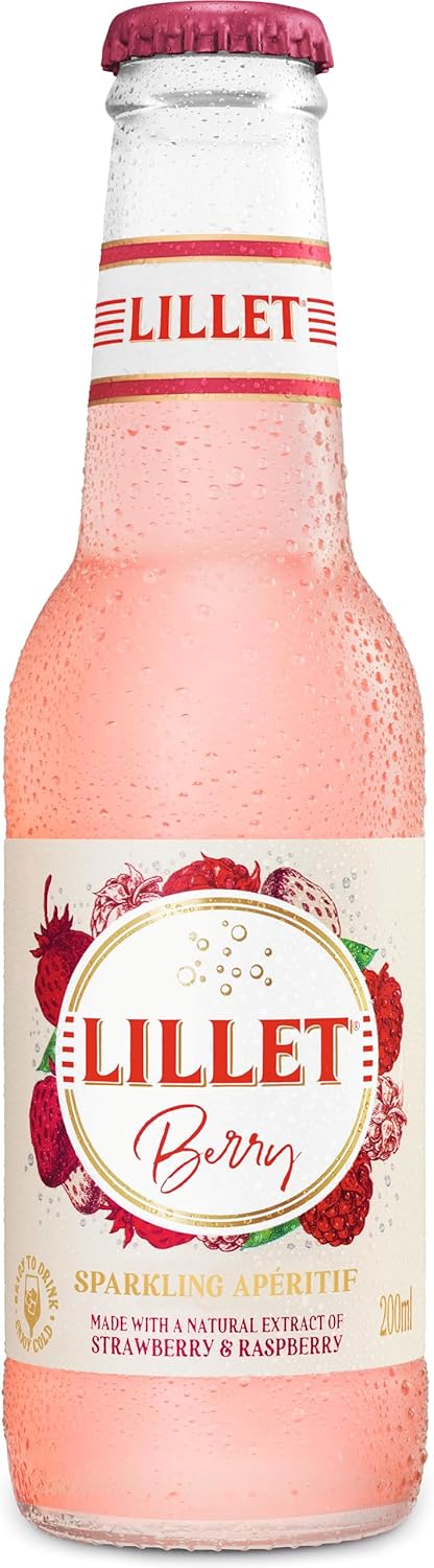 Lillet Berry, Vorgemischter Drink Aus Lillet Blanc, Erdbeer- & Himbeer-Aromen, Fruchtiger Aperitif, Aromatisiertes Alkoholisches Mixgetränk, 3 X 200Ml