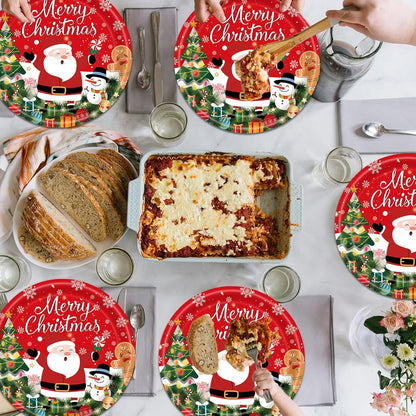 Weihnachten Partygeschirr Set, Mit Papptellery Servietteny Pappbecher