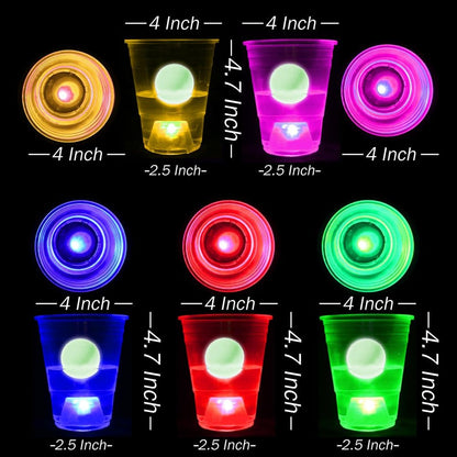 22 Stück Leuchtende Partybecher Für Partyspiele, 5 Gemischte Farben, Mit Bällen